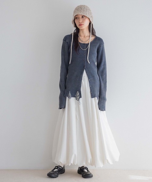 JEANASIS カーディガン 12Gグランジリブクルーカーディガン