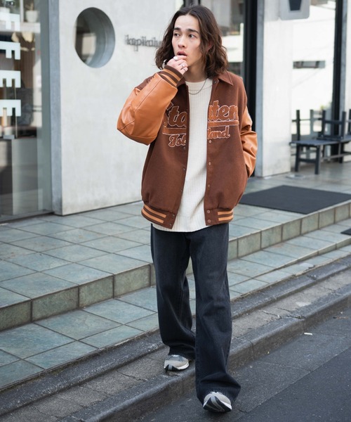 「WEGO」 スタジャン LARGE ブラウン メンズ_画像3