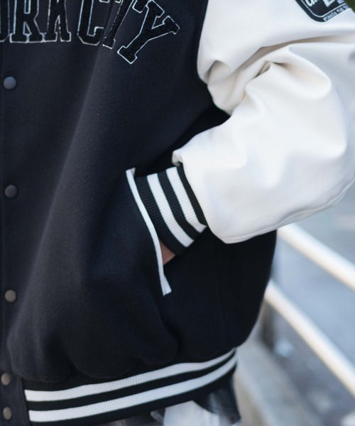 「WEGO」 スタジャン LARGE ブラウン メンズ_画像9