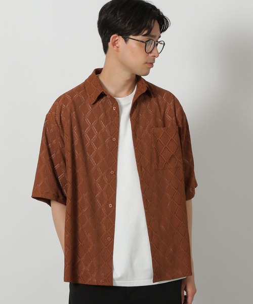 LAKOLE（ラコレ） シャツ レースシャツ半袖 / 323202 メンズ