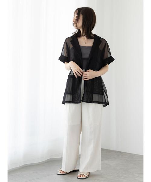 Te chichi TERRASSE ジャケット ノーカラージャケット ハーフ