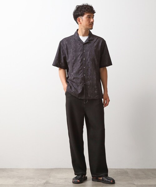 THE SHOP TK ワイドパンツ パンツ ブッチャー配色ワイドパンツ メンズ