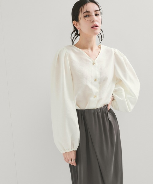 LE CERCLE par rope' ブラウス シャツ 袖ギャザーブラウス