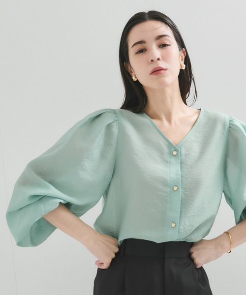 LE CERCLE par rope' ブラウス シャツ 袖ギャザーブラウス