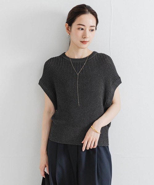 ベスト ジレ ペーパーヤーンフレンチスリーブニット レディース URBAN RESEARCH ベスト ジレ ペーパーヤーンフレンチスリーブ