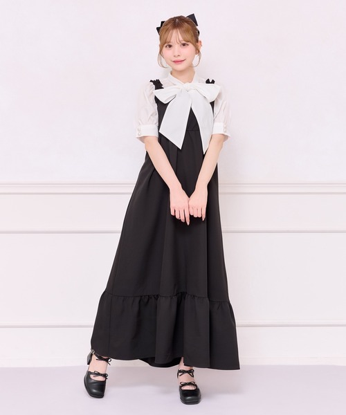 *paris*コットン混 レース バックジップ ワンピース paris*コットン混 レース バックジップ ワンピース (ワンピース