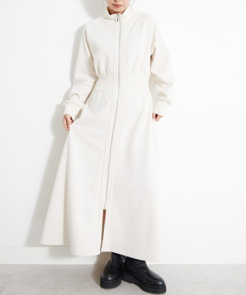 UNDOVE ワンピース UNDOVE「SMART ECO JERSEY」リブ切替ワンピース