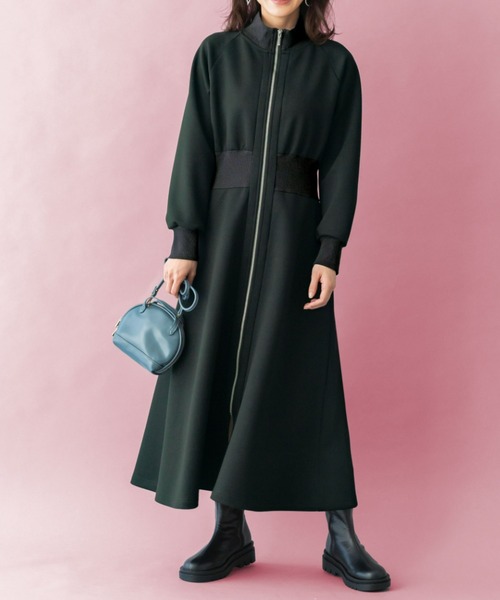 UNDOVE ワンピース UNDOVE「SMART ECO JERSEY」リブ切替ワンピース