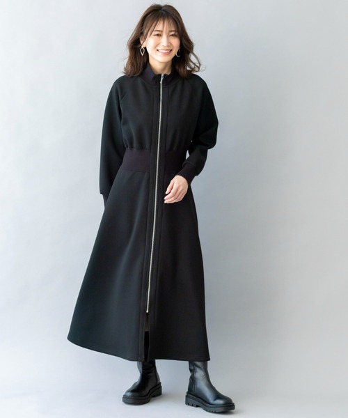 UNDOVE ワンピース UNDOVE「SMART ECO JERSEY」リブ切替ワンピース