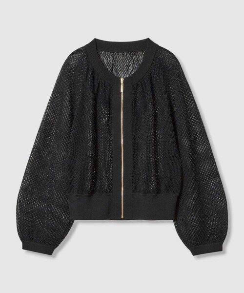 カーディガン 「LOULOU WILLOUGHBY」柄編みニットブルゾン レディース LOULOU WILLOUGHBY カーディガン 「LOULOU WILLOUGHBY」柄編み