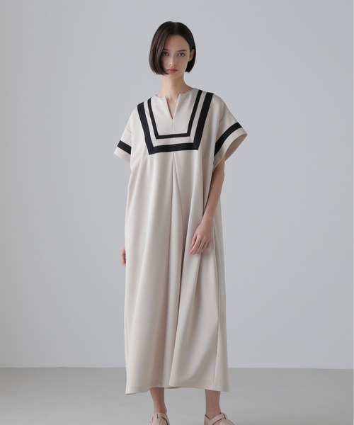 ADORE クールコットンストレッチバックボタンワンピース 36 ◇KIMONOTバックサテンワンピース（5315240716
