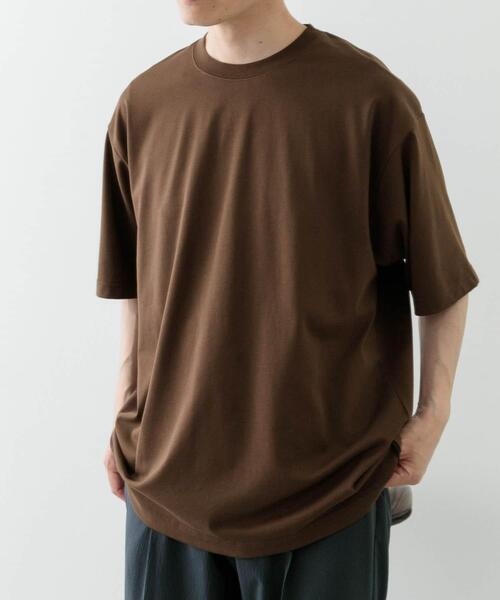 【ブラウン】テクスチャーメッシュクルーネックTシャツ ハニカムメッシュ クルーネックTシャツ（Tシャツ／カットソー）｜B.C