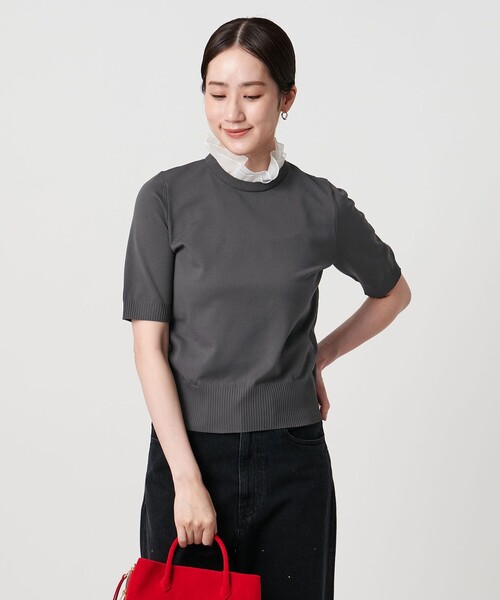 UNITED ARROWS ニット セーター オーガンジー フリル 2WAY