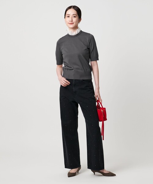 UNITED ARROWS ニット セーター オーガンジー フリル 2WAY