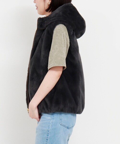 ノーリーズ　リバーシブルファーティペット ノーリーズ NOLLEY'S エコファーアシメリバーシブルティペット