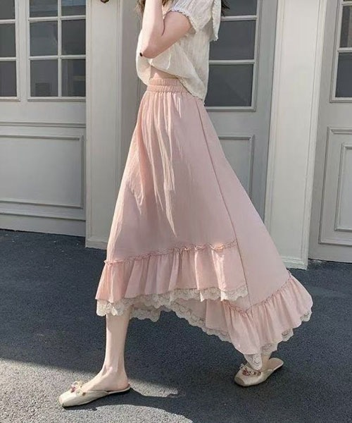 gossip!ロサンゼルス ロング スカート 裾ティアード フリルスカート