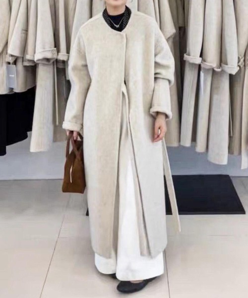 バニコ（Banico）/【BANICO】ノーカラーロングコート BANICO コート アウター 「BANICO」ノーカラーロングコート レディース