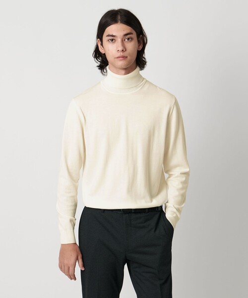 【カシミヤ100%】　ユナイテッドアローズ　タートルネックセーター　白 UNITED ARROWS（ユナイテッドアローズ） セーター ニット ウール
