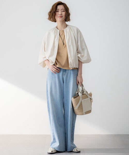 23区（ニジュウサンク） ジップアップブルゾン 38 ベージュ レディース