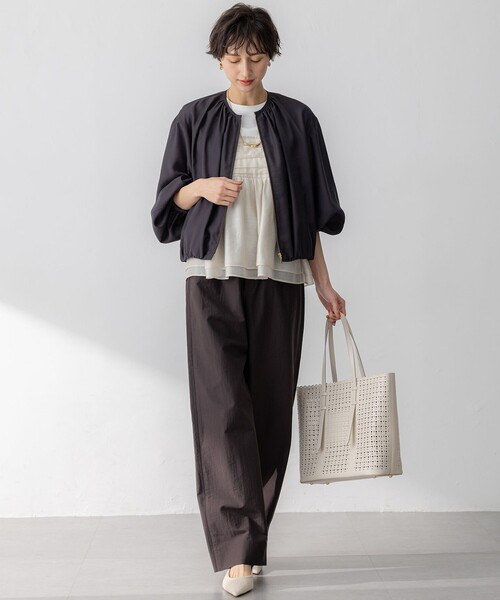 23区（ニジュウサンク） ジップアップブルゾン 38 ベージュ レディース