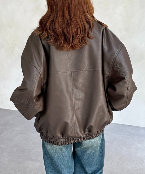 CPCM（シーピーシーエム） ブルゾン アウター 襟ボア合皮中綿ビッグ