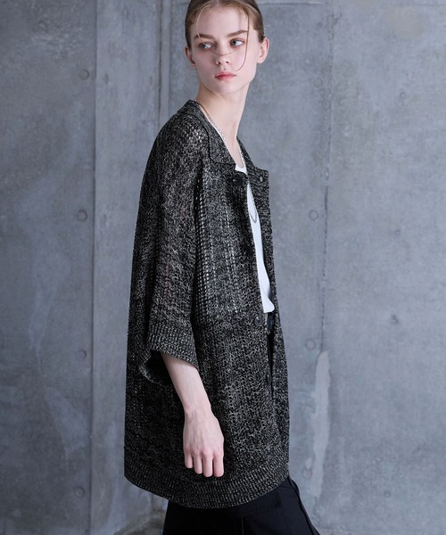 「SERACE」 ニットカーディガン M ブラック メンズ_画像3