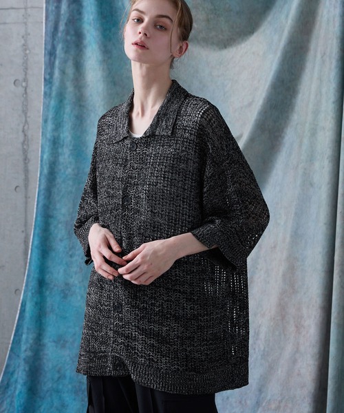 「SERACE」 ニットカーディガン M ブラック メンズ_画像8