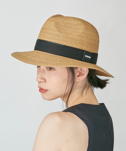 「OVERRIDE」 ストローハット M/57.5cm ブラック レディース_画像3
