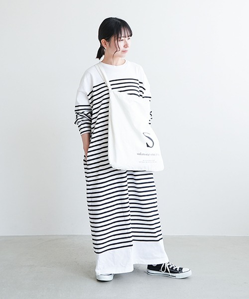 SOLAMONAT（ソラモナ） ワンピース バスクボーダー マキシワンピース