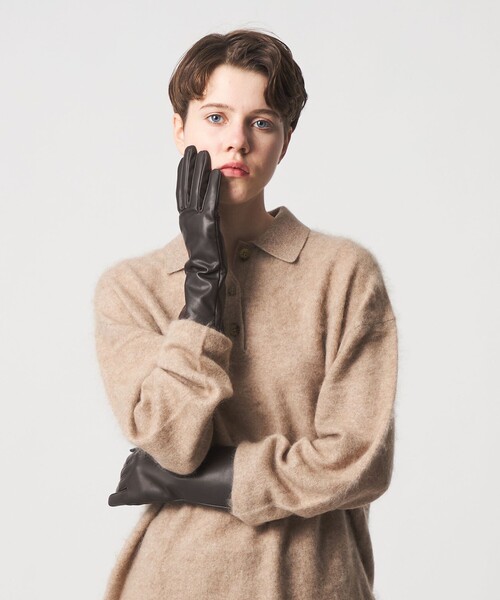 KAMAME ベージュ レザー グローブ 付属袋付き KAMAME ベージュ レザー グローブ 付属袋付き