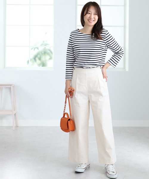 「BELLUNA PLUS」 パンツ MEDIUM オフホワイト レディース_画像2