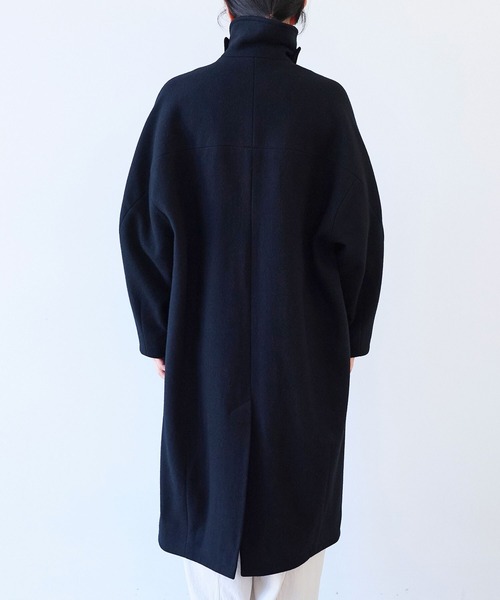 yuni ステンカラーコート コート ウールsuper100 bal collar cocoon