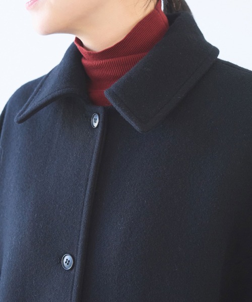 yuni ステンカラーコート コート ウールsuper100 bal collar cocoon
