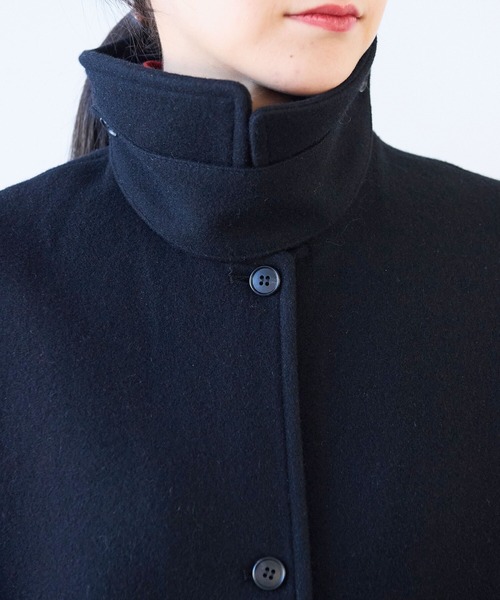 yuni ステンカラーコート コート ウールsuper100 bal collar cocoon
