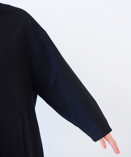 yuni ステンカラーコート コート ウールsuper100 bal collar cocoon