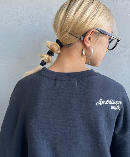 「AMERICANA」 スウェットカットソー M ダークグレー レディース_画像8
