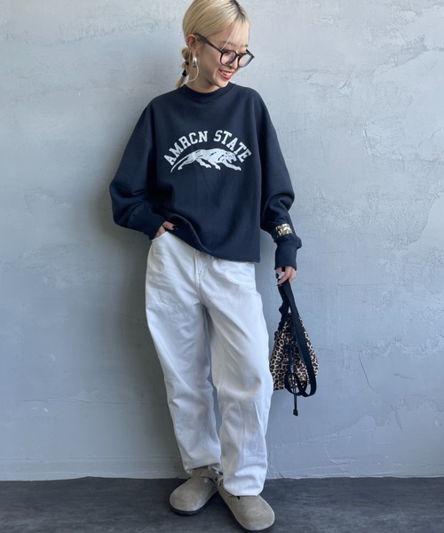 「AMERICANA」 スウェットカットソー M ダークグレー レディース_画像9