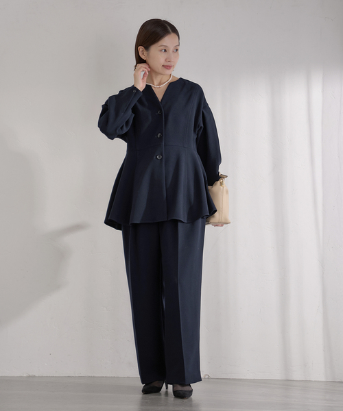 定価約2万円　昨年購入　新品タグ付き　IENA カーゴパンツ　ネイビー　36 IENA（イエナ） スラックス パンツ ＆NAVY ジョーゼットサイドゴム