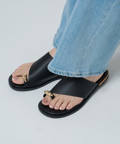 MOHI（モヒ） サンダル 「MOHI」メタルレザーフラットサンダル 1-6861
