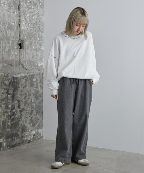 「SOUNDSGOOOOD」 長袖Tシャツ ONE SIZE チャコールグレー メンズ_画像2