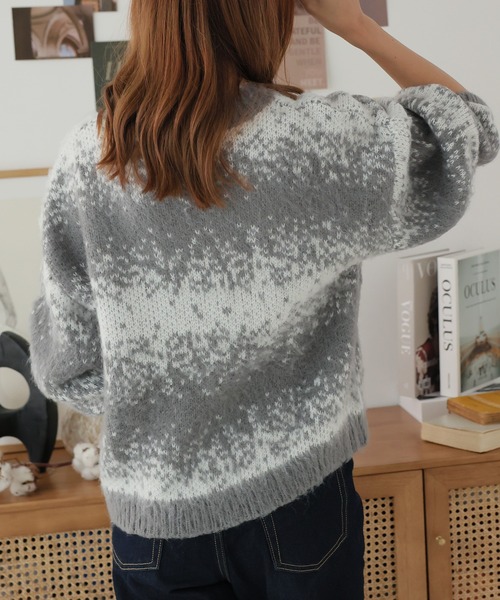 「Girly Doll」 長袖ニット F ダークグレー レディース_画像3