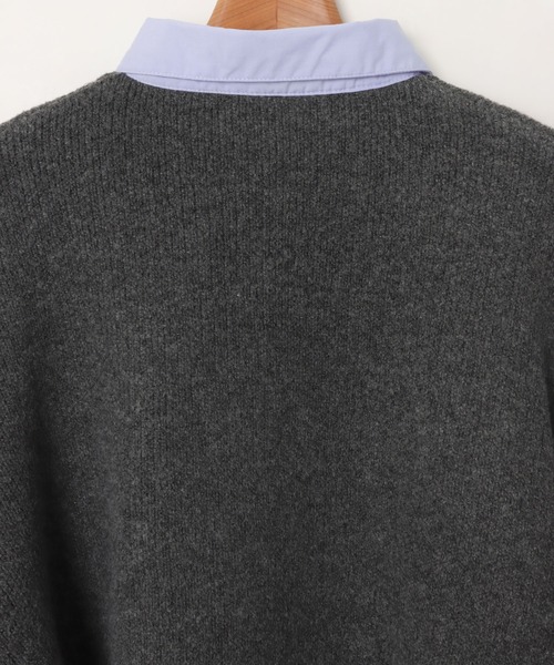 「evernavy」 長袖ニット M グレー×サックスブルー レディース_画像9