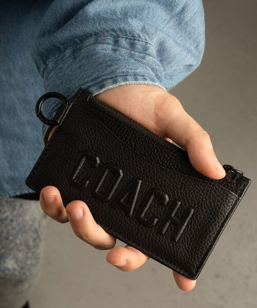 COACH コーチ カードケース ケース 小銭入れ 黒 ブラック COACH（コーチ） カードケース ONE ブラック系その他 メンズ