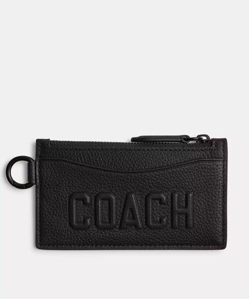 COACH コーチ　アタッチメント カード ケース　ブラック COACH（コーチ） カードケース ONE ブラック系その他 メンズ