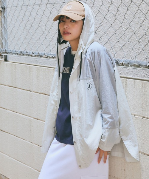 「KANGOL SPORT」 ナイロンブルゾン LL パープル系その他 レディース_画像6