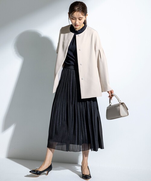 「ANY SIS」 ノーカラージャケット 0 ネイビー レディース_画像2