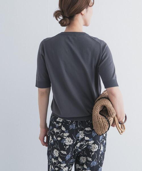 uvカット サマーニット ニット セーター 「UR TECH ひやサラクール」コットンハーフスリーブKNIT レディースの画像