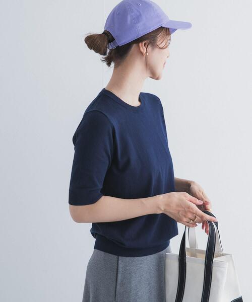 uvカット サマーニット ニット セーター 「UR TECH ひやサラクール」コットンハーフスリーブKNIT レディースの画像