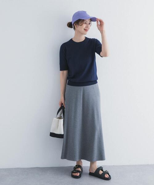 uvカット サマーニット ニット セーター 「UR TECH ひやサラクール」コットンハーフスリーブKNIT レディースの画像