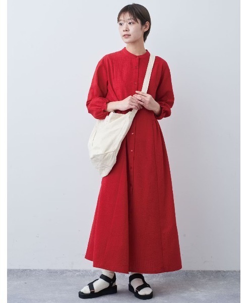 「Live in comfort」 長袖ワンピース LL ネイビー レディース_画像2